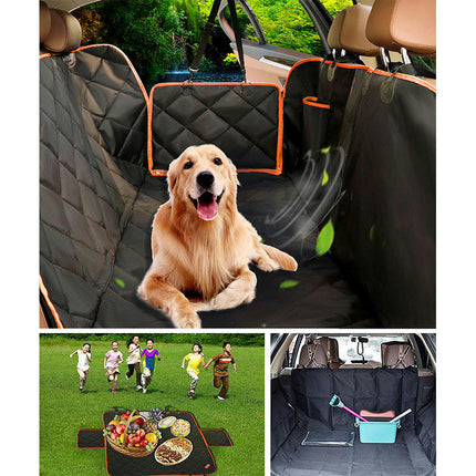 Dog Car Seat Covers for Back Seat Waterproof with Mesh Visual Window Durable Scratchproof Nonslip Dog Car Hammock