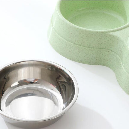 Double Pet Pet Food Bowl Stainless Steel Drinkware Pet Drink Food Cat Food Puppy Feeding Supplies