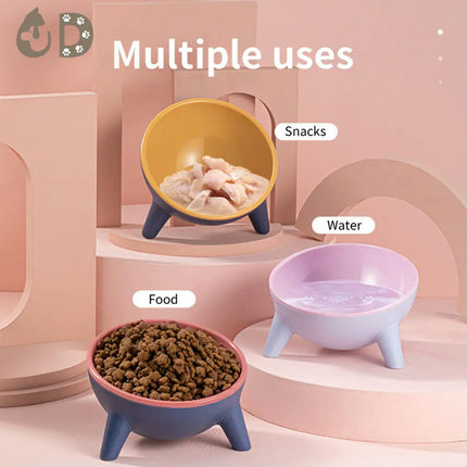 Pet Cat Bowl Pet Water Food Feed Dog Bowls 15degree Inclination Non-Slip Triangle Stand Cats Feeder Feeding Bowl For Cat Accessories