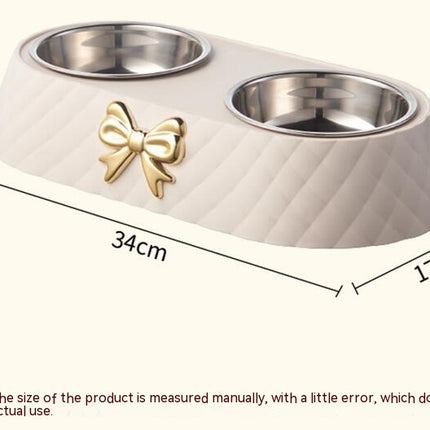 Dog Cat Double Bowls Removable Size 34x17.5x6.5cm Anti Slip Accessories Durable Simple to Clean for Small Dogs