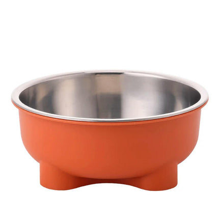 Stainless steel pet dog bowl is anti slip and easy to clean indoors