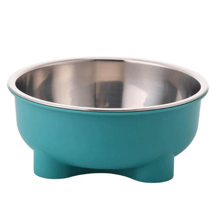 Stainless steel pet dog bowl is anti slip and easy to clean indoors