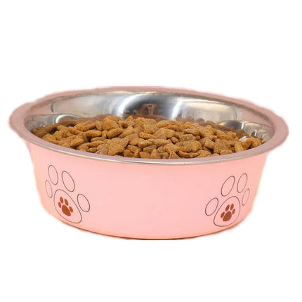 A pet stainless steel cat and dog bowl is non slip and easy to clean indoors