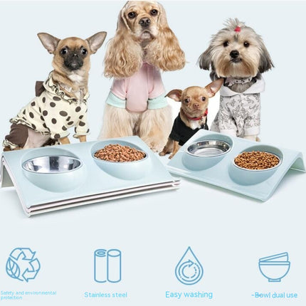 Pet  Stainless Steel  Bowl Dog Cat  Dog Bowl Pet Food Storage Bowls Outdoor Travel Portable Puppy Food Container Feeder Dish