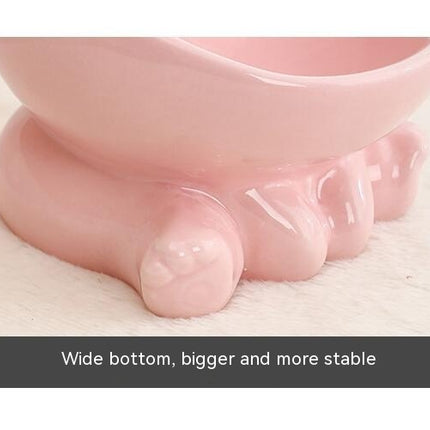 Cat Bowl Pet Accessories Ceramic Diagonal High Feet Cute Protection Cervical Spine Dog Bowl Drink Water Bowl Pet Supplies