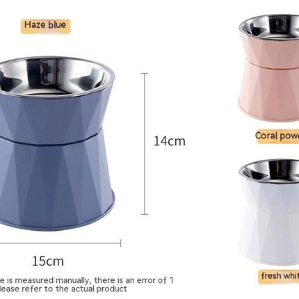 Pet Supplies Cat Food Bowl Raised Pet Puppy Feeder Drinking Bowl Stainless Steel Cat Water Feeding Dish Pet Eating Dishes