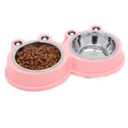 Pink-with stainless steel bowl