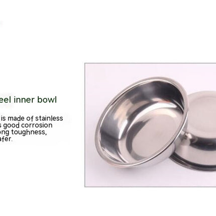 Cat Bowl Dog Bowl Drinking Water Feeding One-piece Pet Double Bowl Stainless Steel Frog Bowl Pet Food Utensils