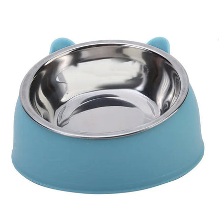 100ML Cat Dog Bowl 15 Degrees Raised Non Slip Puppy Base Cat Food Drinking Water Feeder Tilt Safeguard Neck Pet Bowl Accessories