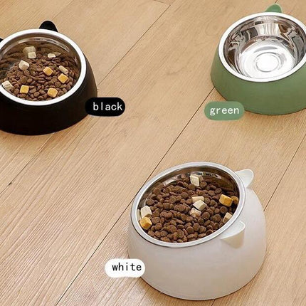 100ML Cat Dog Bowl 15 Degrees Raised Non Slip Puppy Base Cat Food Drinking Water Feeder Tilt Safeguard Neck Pet Bowl Accessories