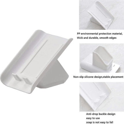 4 Pieces Soap Dish, Plastic Drain Sponge Soap Box Tray for Home Bathroom Accessories Soap Holder