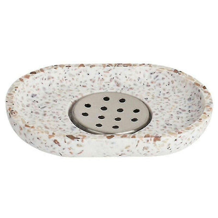 Terrazzo Soap Dish Oval Soap Dish Creative Drain Dish Bathroom Accessories Household Supplies