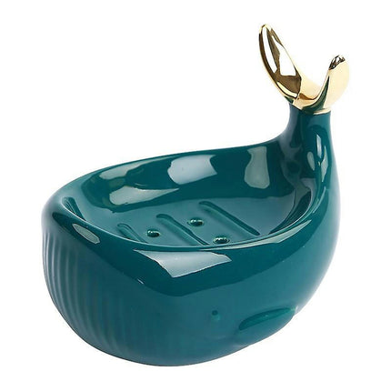 Soap Dish For Bathroom Whale Shaped Ceramic Drain Bar Soap Box For Shower Holder Home Accessories