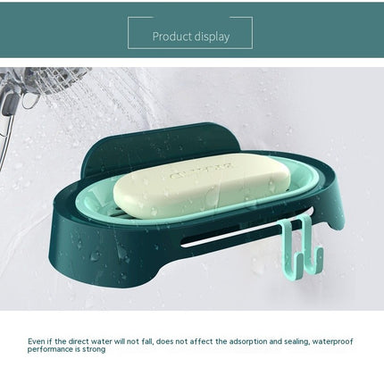 Punch-free Adhesive Drain Soap Case Durable Soap Dish Storage Rack Delicate Home Bathroom Accessories