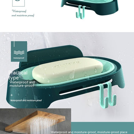 Punch-free Adhesive Drain Soap Case Durable Soap Dish Storage Rack Delicate Home Bathroom Accessories