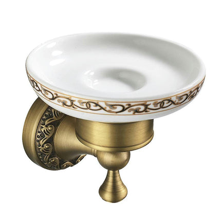 Antique Brass Bathroom Accessories Soap Dish Holder Ceramic Soap Dish Stand Home Portable Soap Dishes