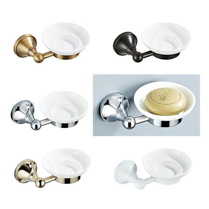 Antique Brass Bathroom Accessories Soap Dish Holder Ceramic Soap Dish Chrome Home Portable Soap Dishes