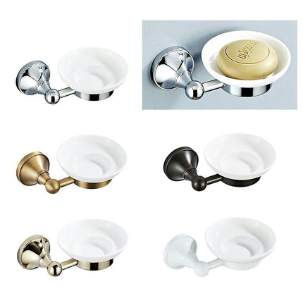 Antique Brass Bathroom Accessories Soap Dish Holder Ceramic Soap Dish Chrome Home Portable Soap Dishes