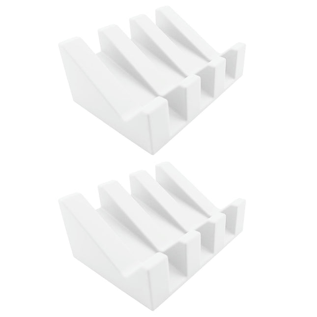 2pcs Home Accessories Soap Dish Silicone Flexible With Drain Solid For Bathroom Soap Box