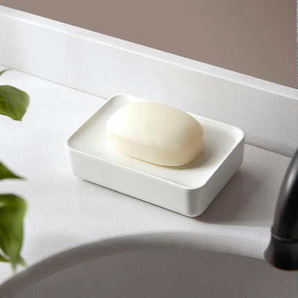 Bathroom White Soap Dish Easy Cleaning And Draining Soap Box For Home Bathroom Shower Supplies