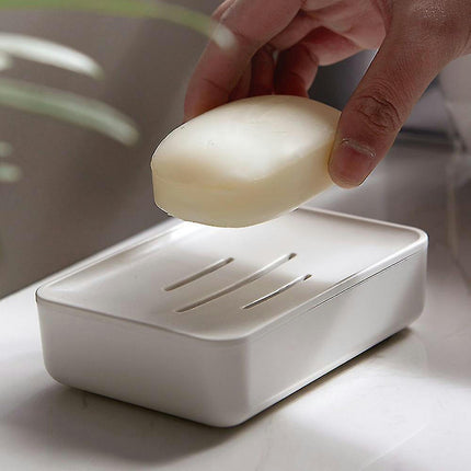 Bathroom White Soap Dish Easy Cleaning And Draining Soap Box For Home Bathroom Shower Supplies