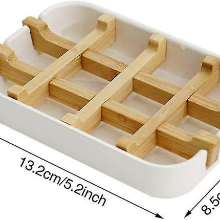 2 Pcs Bamboo Soap Dish Holders,for Soap Cup Drain In Home Bathroom Accessory Soap Holder for Bathroom