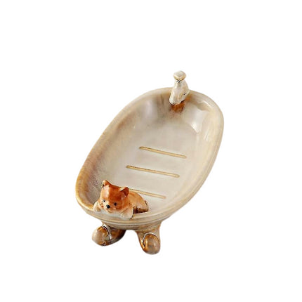 Ceramic Soap Dish for Bathroom Home Soap Container Home Portable Bathroom Soap Dishe Model K