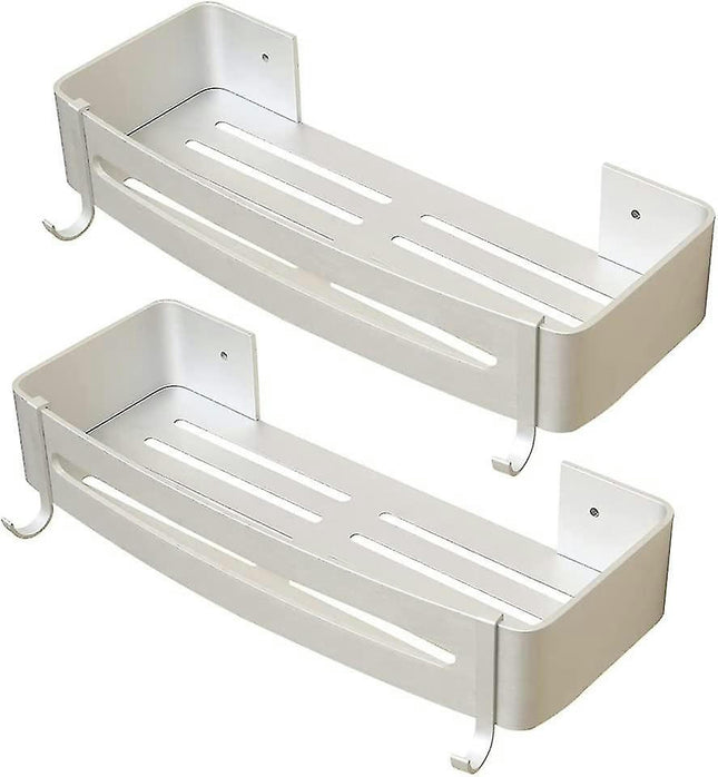 No-drill Shower Caddy With 2 Rustproof Aluminum Brackets  Bathroom Shower Rack