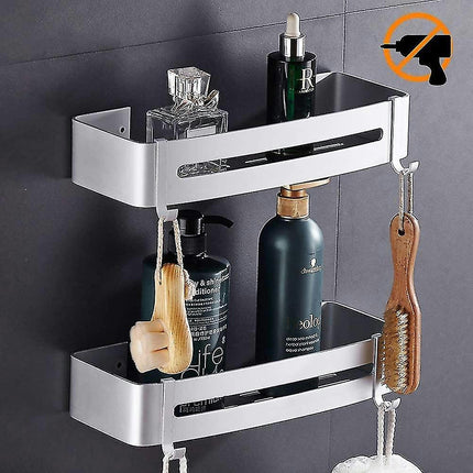 No-drill Shower Caddy With 2 Rustproof Aluminum Brackets  Bathroom Shower Rack