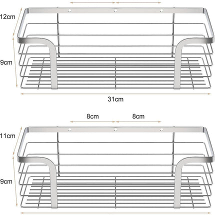 Shower Shelf Shower Caddy Bathroom Accessory Bathroom Storage Corner Shelf, Sus 304 Stainless Steel, Set Of 2