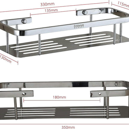 Stainless Steel Shower Caddy, Bathroom Shelf Accessory, Kitchen Storage - 35cm