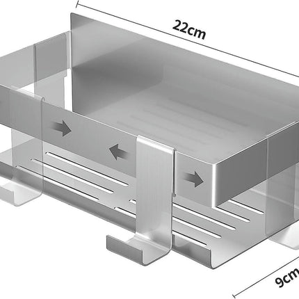 No Drilling Shower Shelf - Brushed Stainless Steel Shower Caddy-Wall Mounted Bathroom Shelf