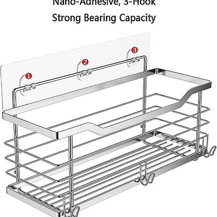 Stainless Steel Shower Caddy Shelf - Bathroom Shower Organizers-No Drilling