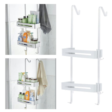 Hanging Shower Caddy Over Door Bathroom Tub Shelf Over Shower Door Caddy White