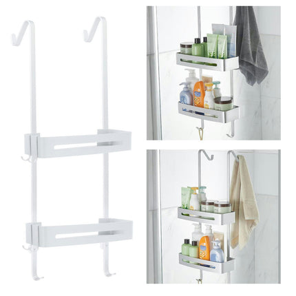 Hanging Shower Caddy Over Door Bathroom Tub Shelf Over Shower Door Caddy White