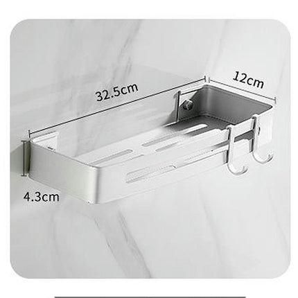 Shower Shelf Bathroom Shelf No Drilling, Wall Mounted Shower Caddy, Shower Caddy Storage Basket Organizer, Adhesive, Aluminum