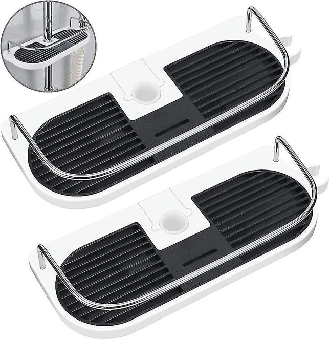 2 Pack Shower Caddy No Drilling Shower Caddy - Bathroom Shampoo Organizer, Fits 19mm-25mm Rails.