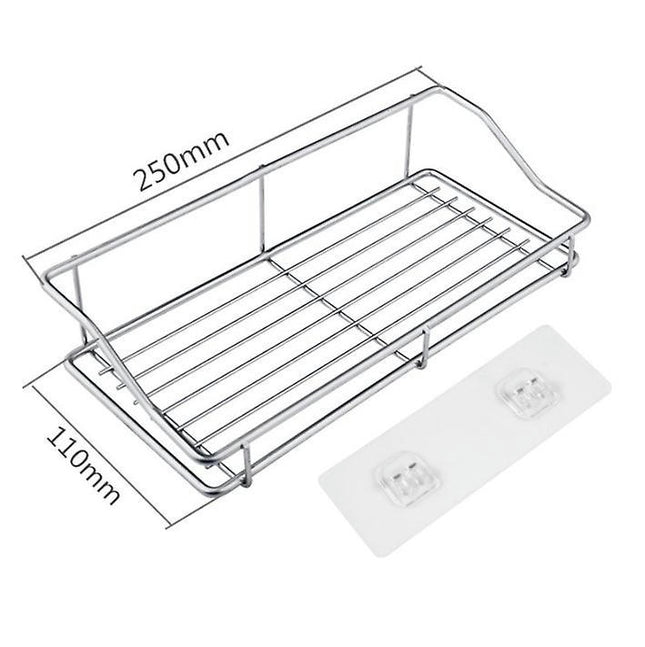 Stainless Steel Shower Shelf and Storage with Stainless Steel Shower Caddy, Wall Mounted Shower Caddy for Bathroom, Chrome Shower Caddy