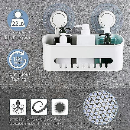 Suction Cup Shower Caddy No Drilling Suction Cup Shower Caddy Detachable Bathroom Shower Caddy