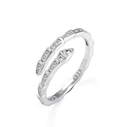 Silver Rings for Women Wedding Band Adjustable snake Engagement Ring Jewelry for Women Girls