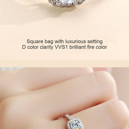 1 Carat Moissanite Engagement Ring Wedding Promise Silver Solitaire Rings for Women