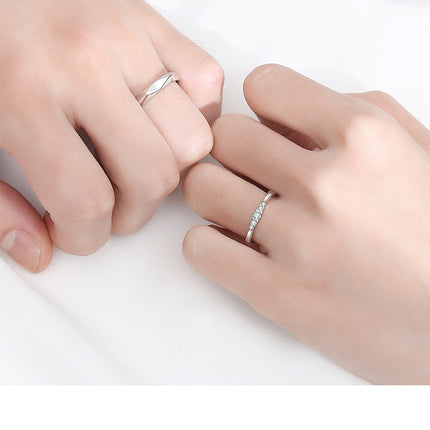 Ring for Couple 925 Sterling Silver Ring Open Adjustable Ring Wedding Ring Men and Women