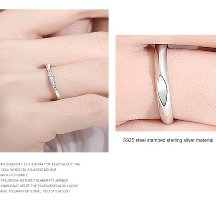 Ring for Couple 925 Sterling Silver Ring Open Adjustable Ring Wedding Ring Men and Women