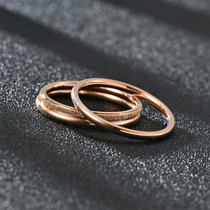 Plain Rings Thin Stackable Simple Dome Couples Rose Gold Silver Wedding Band Ring For Men Women