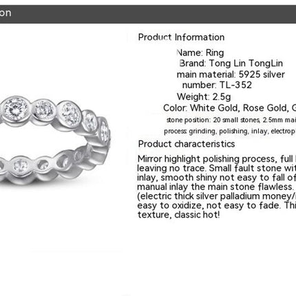 Engagement Ring S925 Silver Ring For Women Simple Diamond Ring Index Finger Ring Zircon Rings