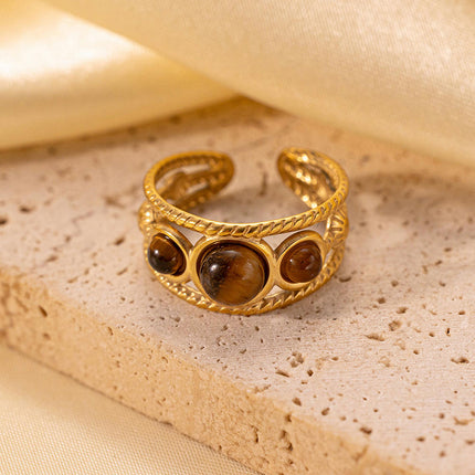 Natural Tiger Eye Ring Boho Ring Ring For Woman¡¯s, Anniversary Ring, Dainty Ring Jewelry