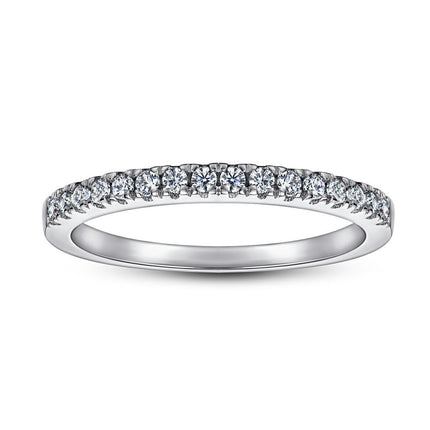 925 Sterling Silver CZ Cubic Zirconia Stackable Ring Eternity Wedding Engagement Band for Women Size