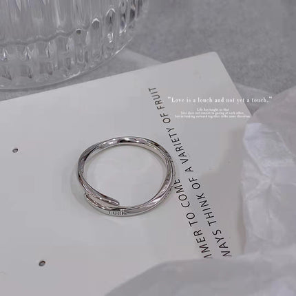 Sterling Silver Adjustable Ring S925 Silver Rings for Women Minimalist Open Finger Rings Silver