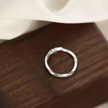 Sterling Silver Adjustable Ring S925 Silver Rings for Women Minimalist Open Finger Rings Silver