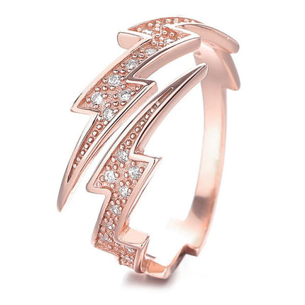 Women Open Ring Finger Jewelry S925 silver ring jewelry irregular lightning Ring Hao Stone Ring